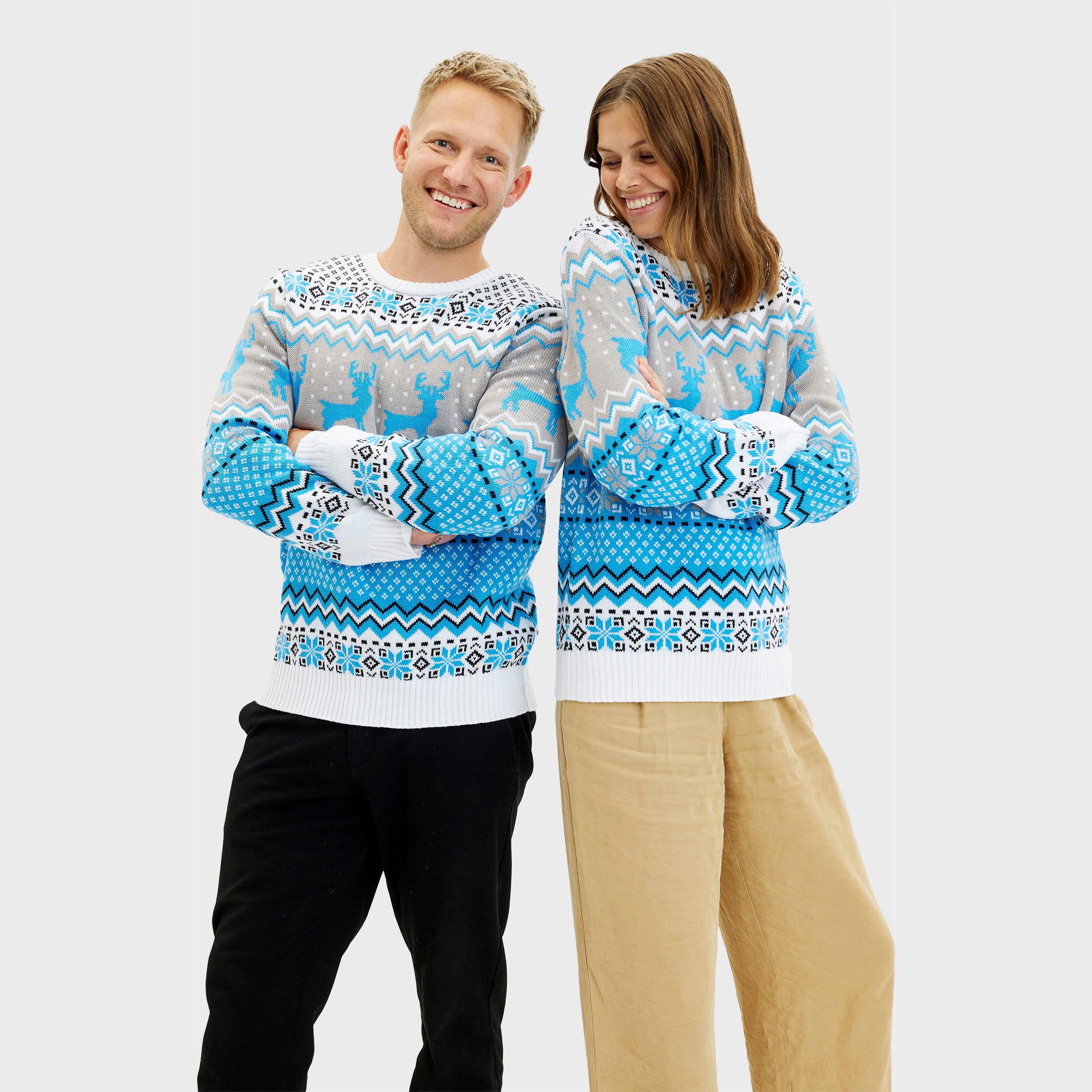 Traditionele Kersttrui Blauw - Dames